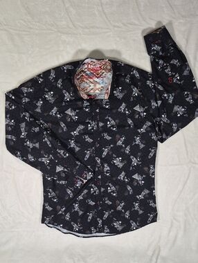 Sugar Multicolor Patterned Shirt with Red Embroidery